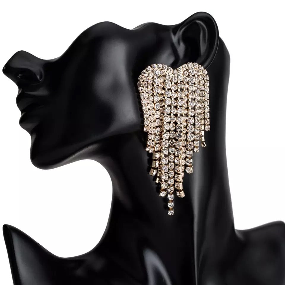 Heart tassel gold Earrings