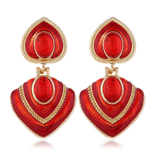 Retro Red Earrings