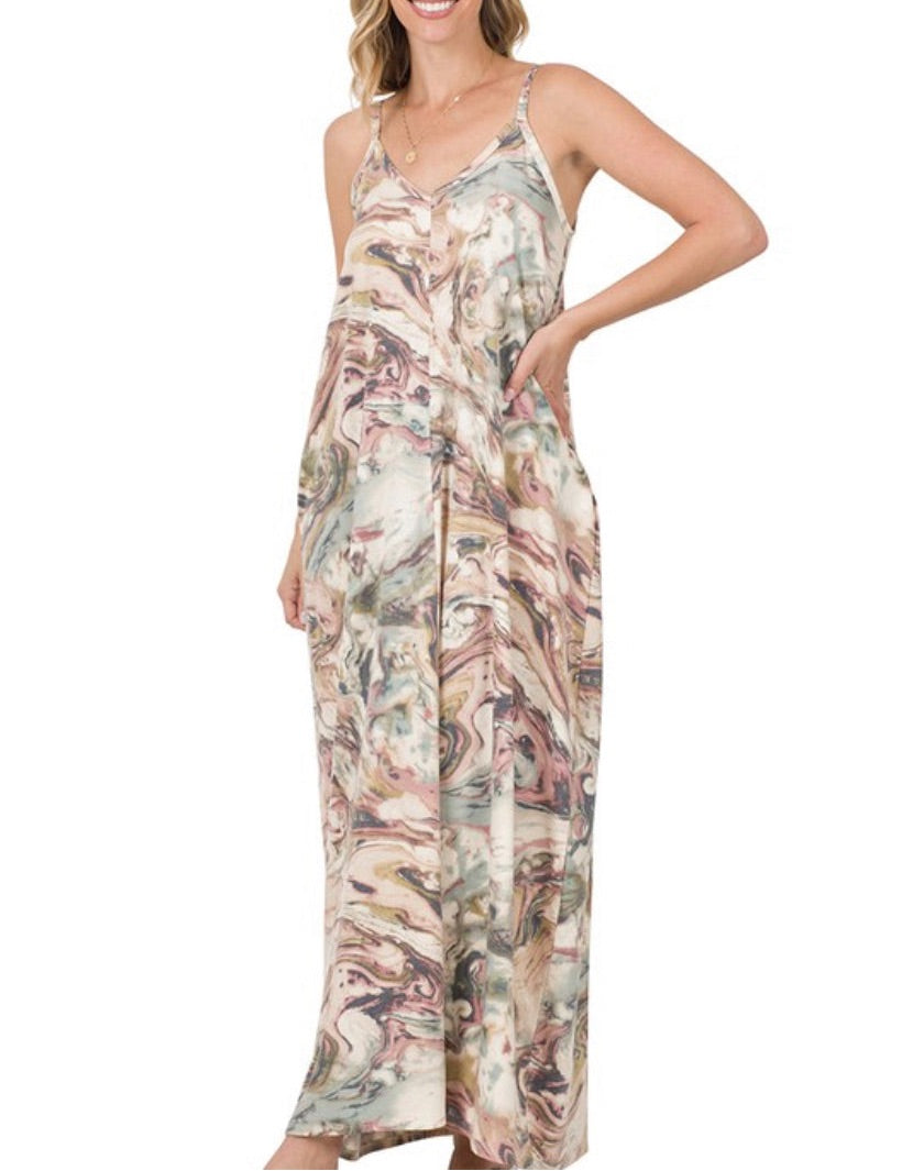 Maxi “Dry Pink” Dress