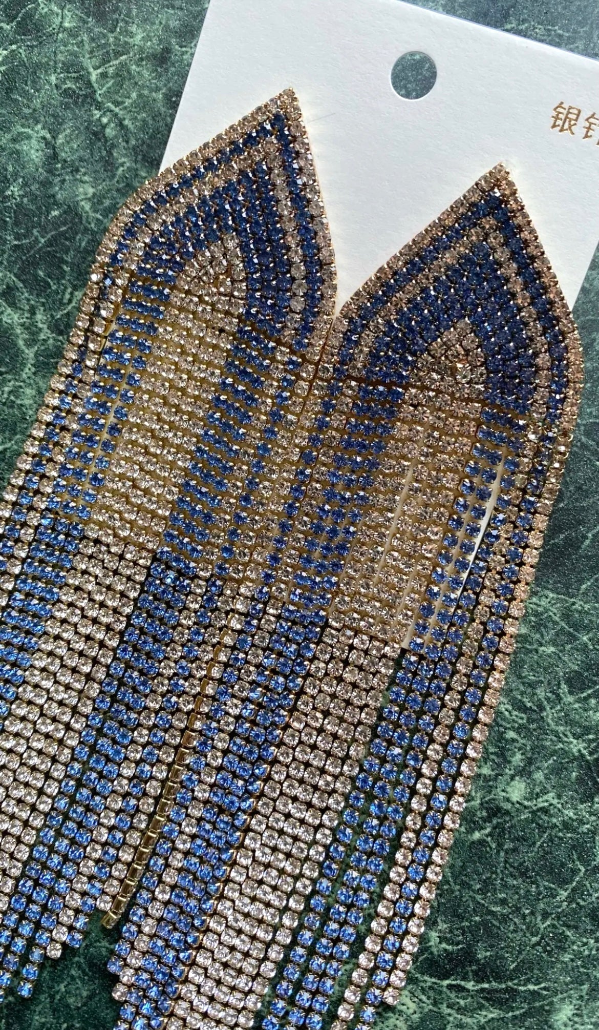 Blue Tassel Earrings