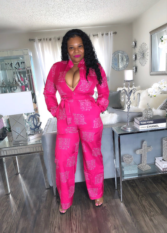 Jumpsuit “Letters” Pink