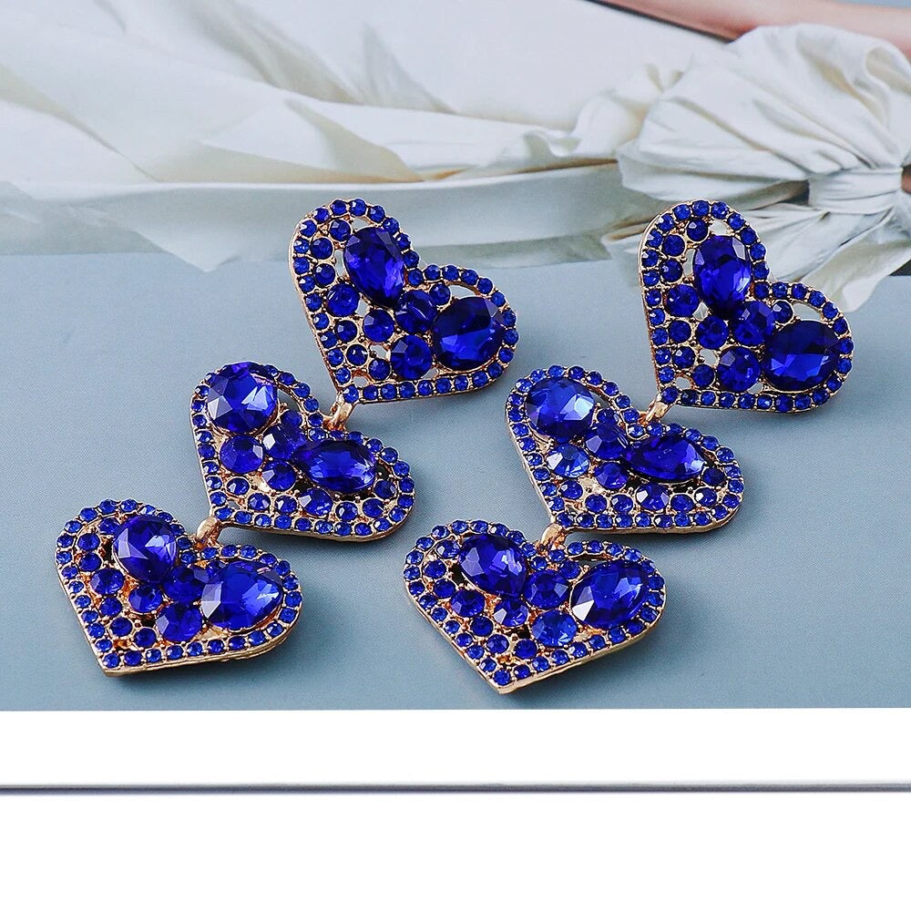 Triple Heart Earrings