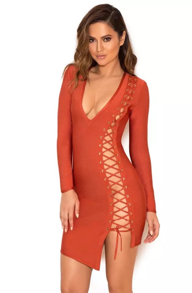 Long sleeve Bandage Dress