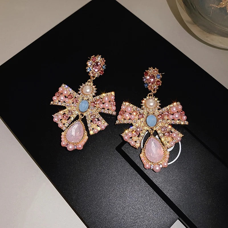 Bow Pink Earrings