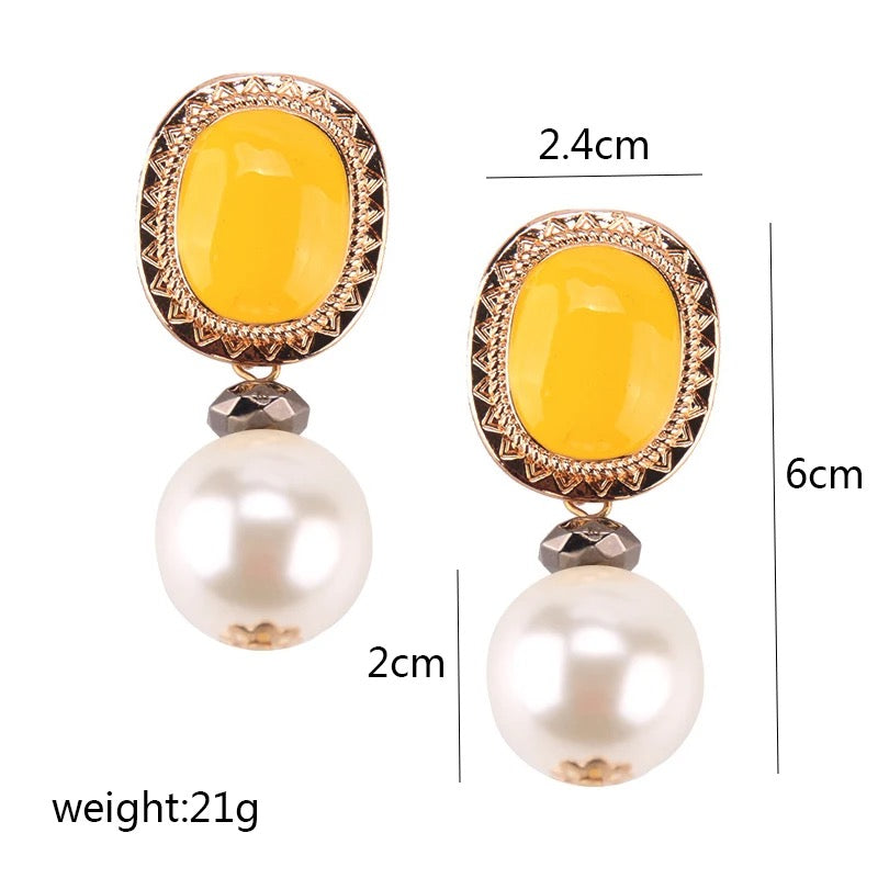 Yellow Pearl earrings