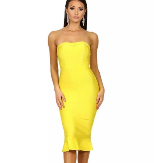 Yellow Bandage Dress