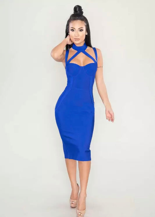 Royal Blue Bandage dress