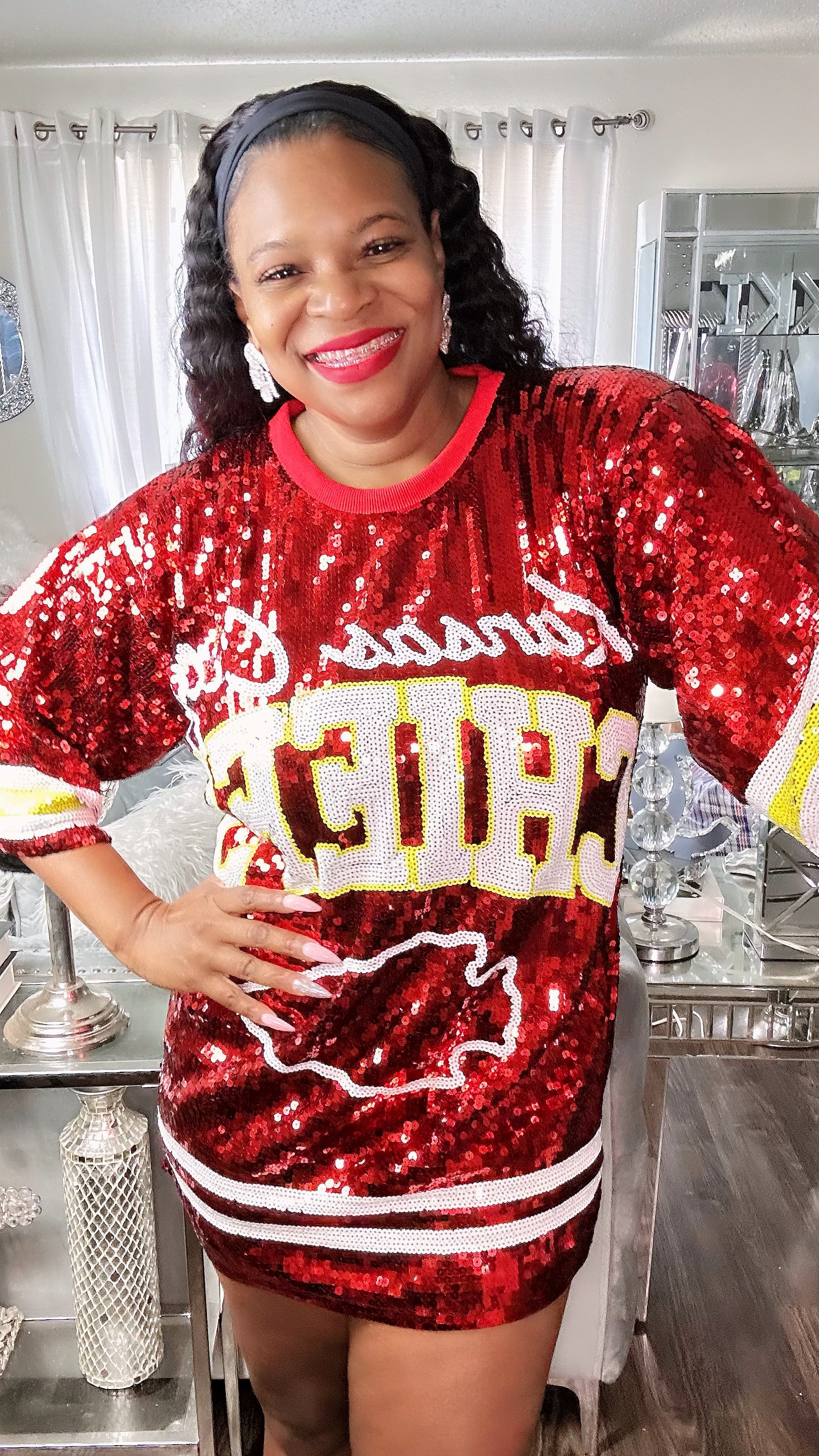 kansas city chiefs sequin dress Kansas City Chiefs Sequin Dress Unterrio's