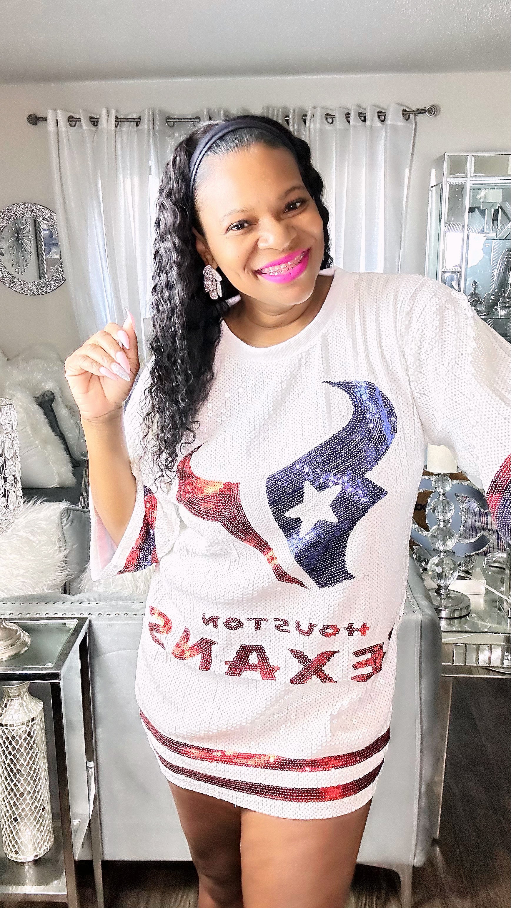 texans sequin dress Sequin Houston Texans Jersey Dress