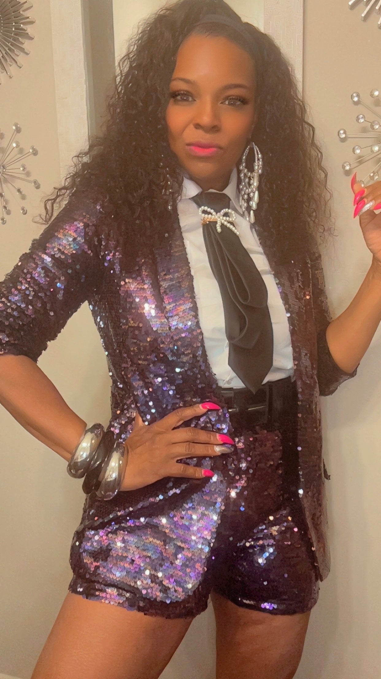 Purple Sequin 2pcs Sets