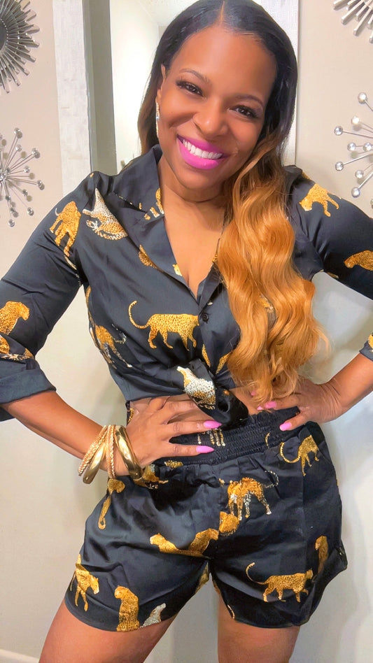 Animal Black short set