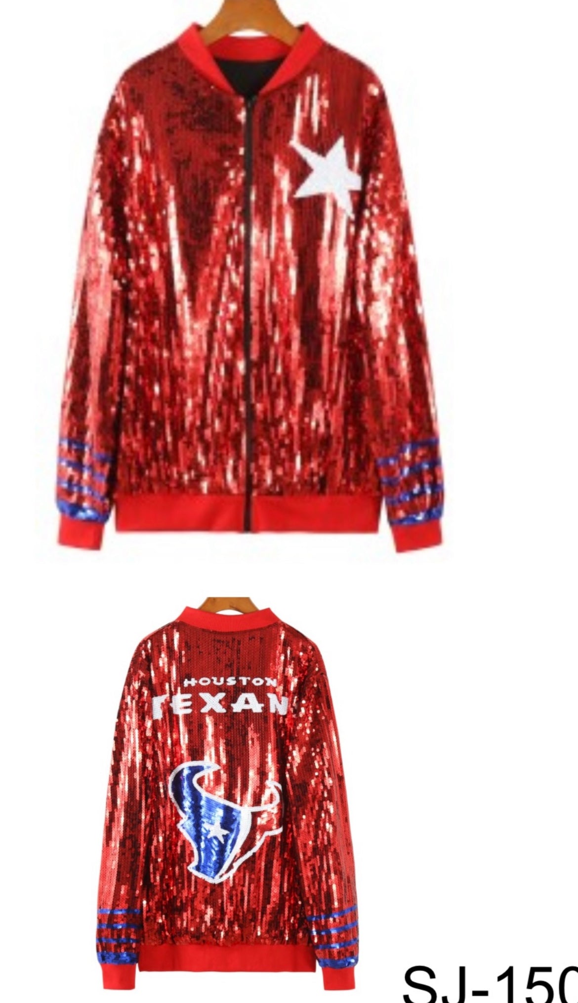 Houston Texans Sequins Jacket Red