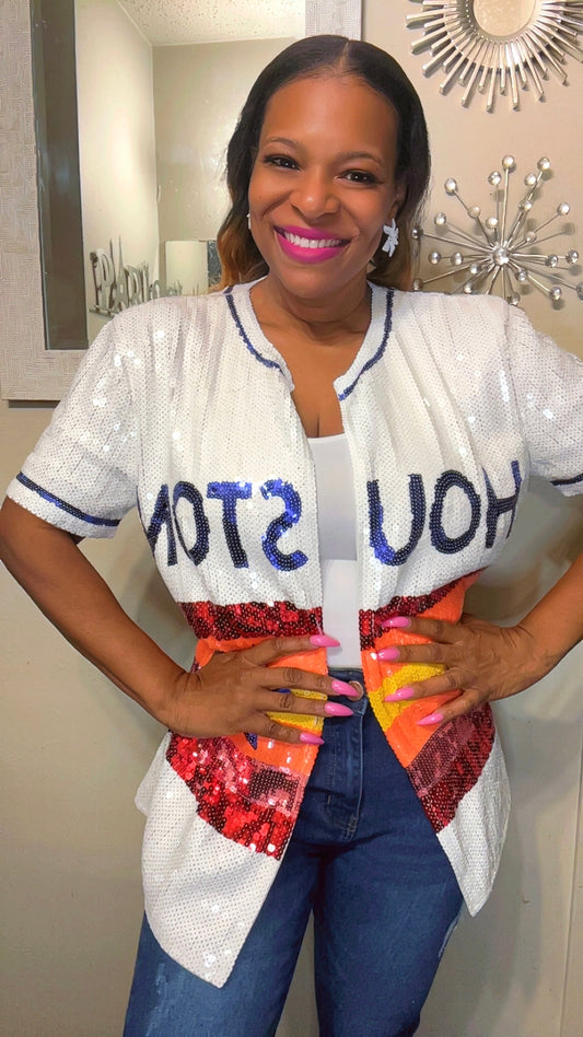Houston Astros Sequin Jersey Top