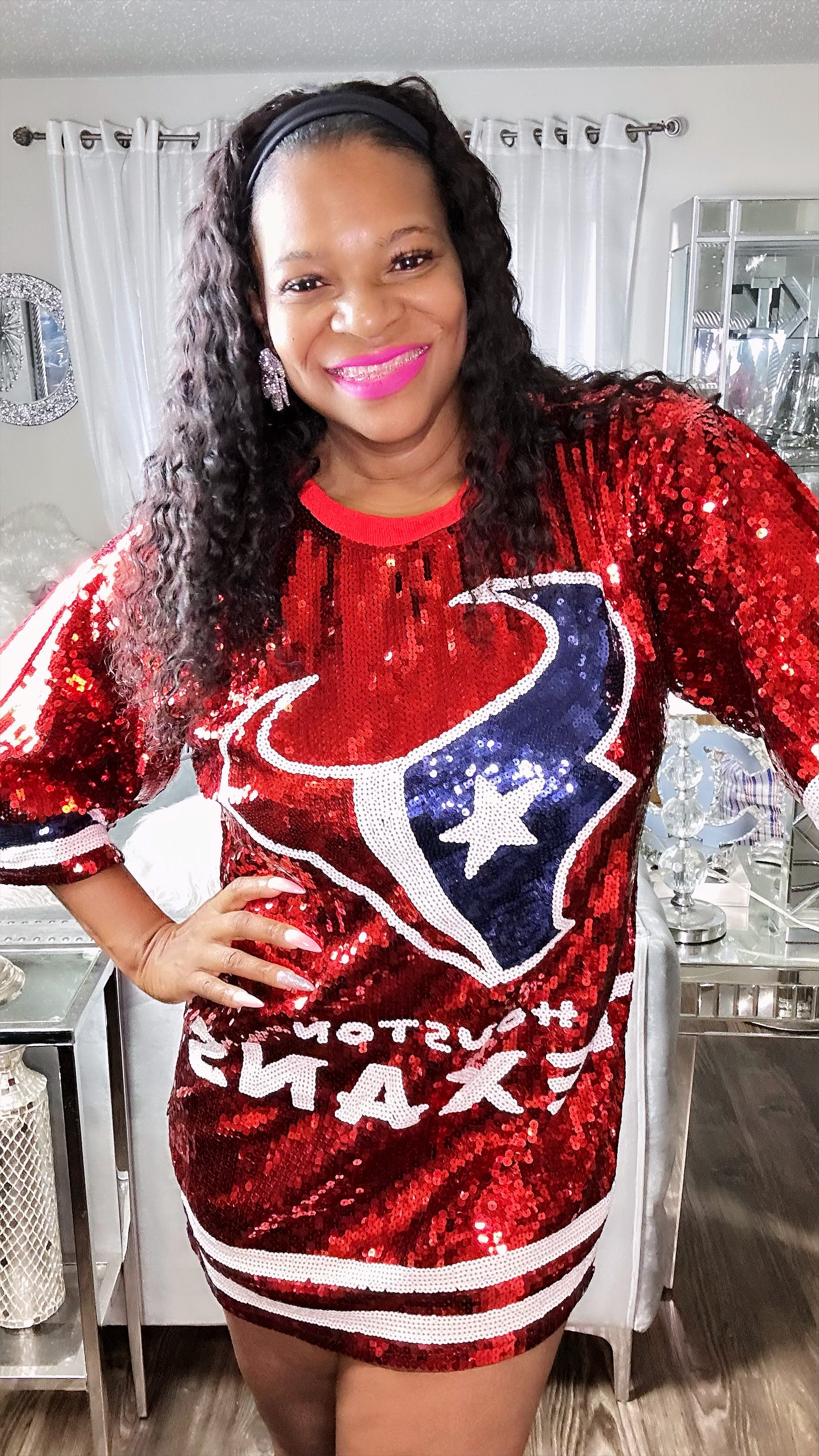 houston texans jersey dress Custom Texans lace jersey dress. Designed for women who do more than watch the game. , ., ., ., #Nfl #collab #jerseydress #designer #brand #fashion #reworked #outfit #ootd #fashionreels