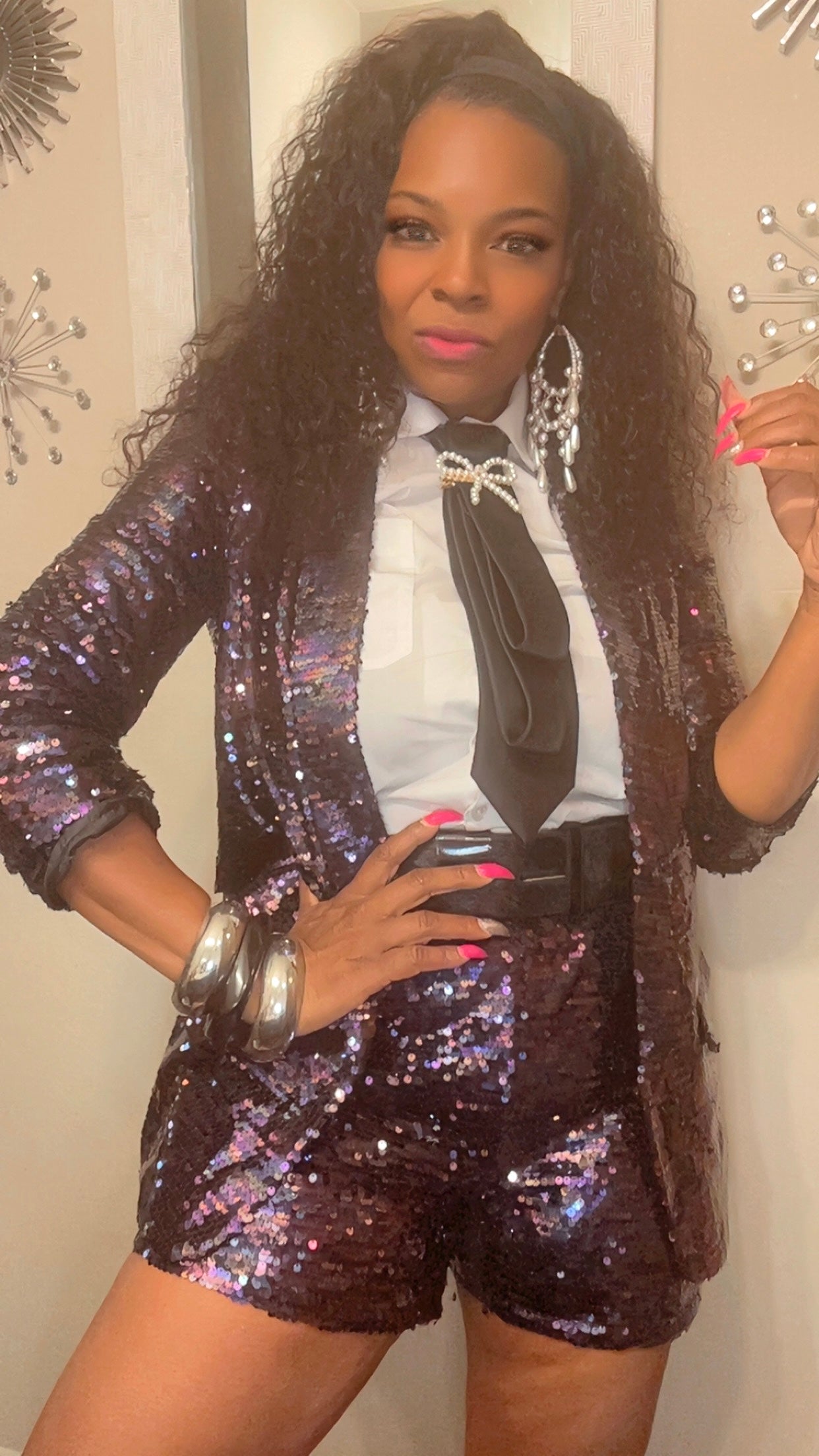 Purple Sequin 2pcs Sets