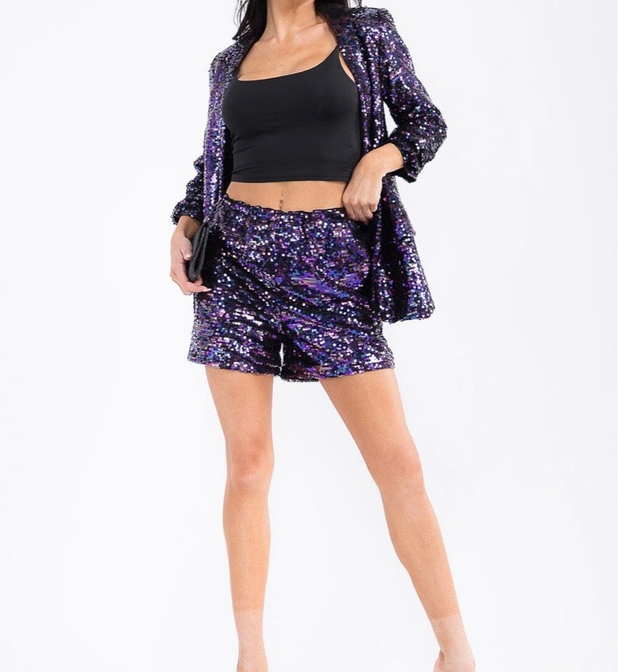 Purple Sequin 2pcs Sets