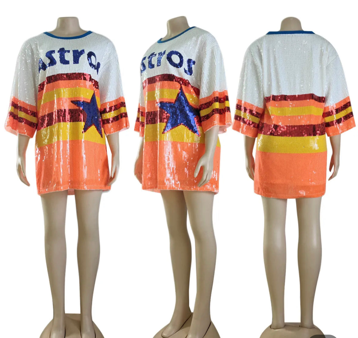 Astros tshirt dress | Houston Astros glitter dress | MLB apparel | Custom  ladies vneck dress