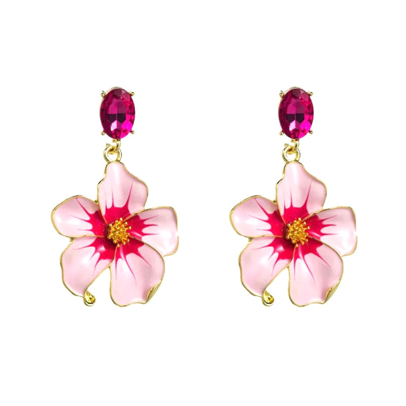 Pink Rose Earrings