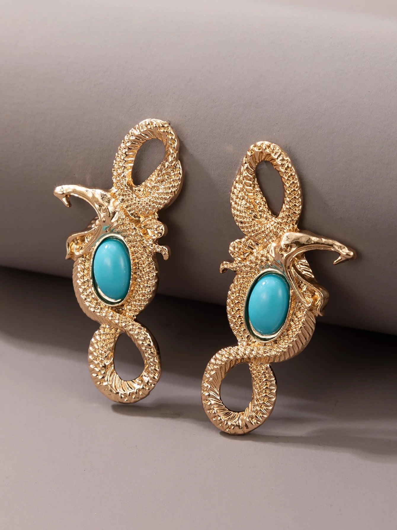 Snake turquoise earrings