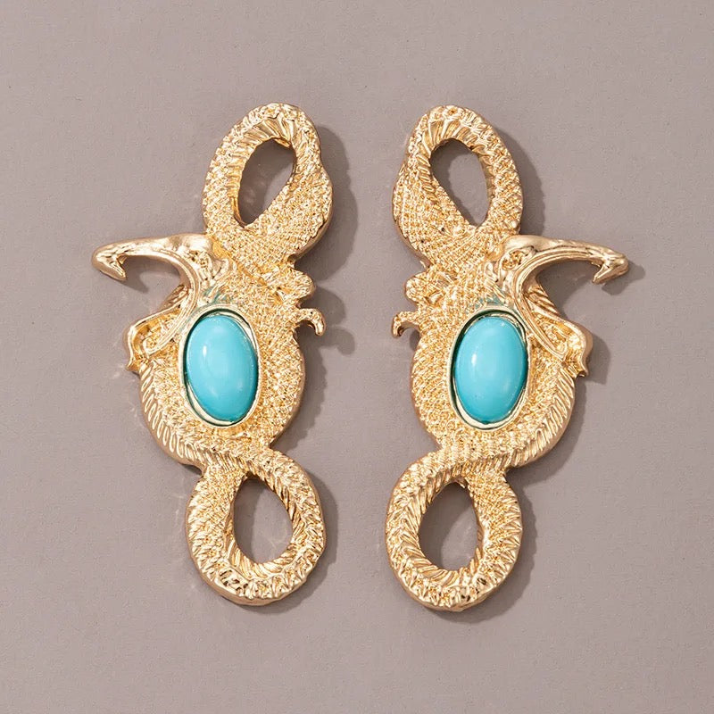 Snake turquoise earrings