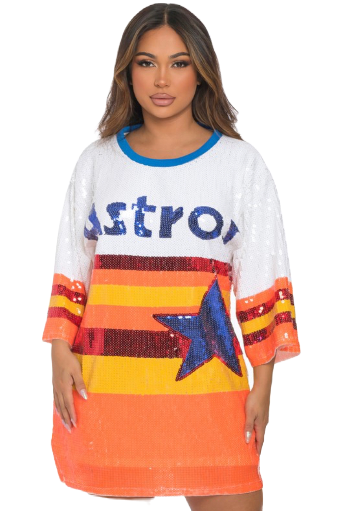 Astros tshirt dress, Houston Astros glitter dress, MLB apparel