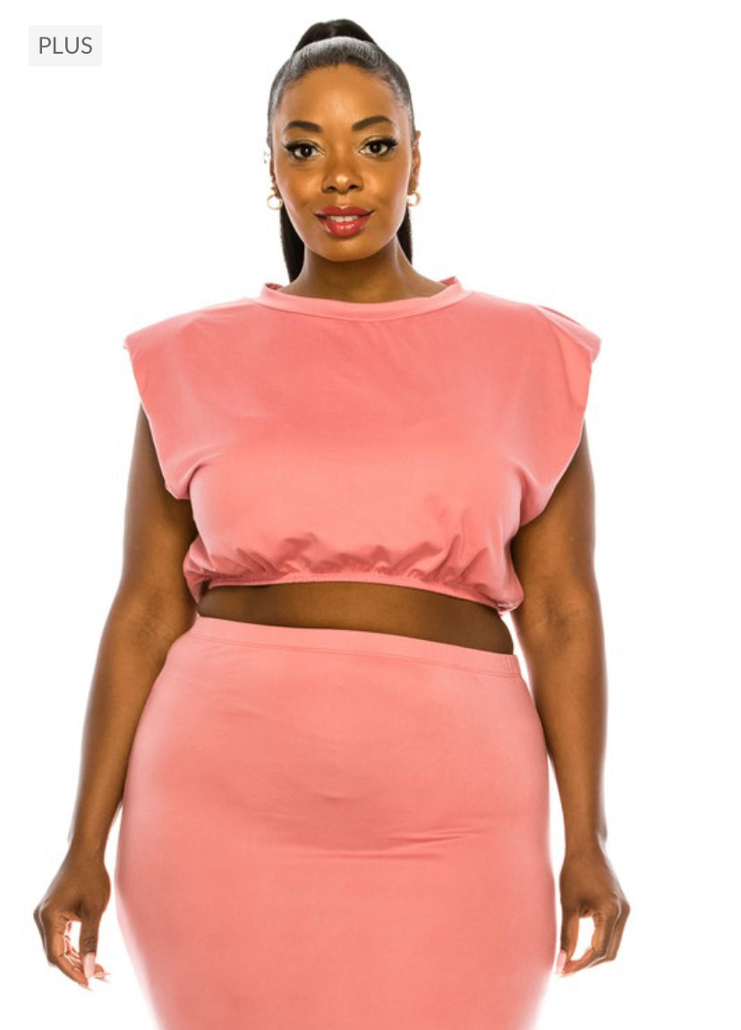 2pcs “Plus Size Sets” Pink