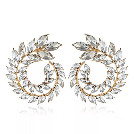 Leaf White Earrings