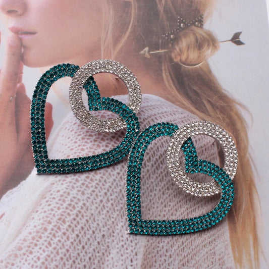 Heart Earrings Green