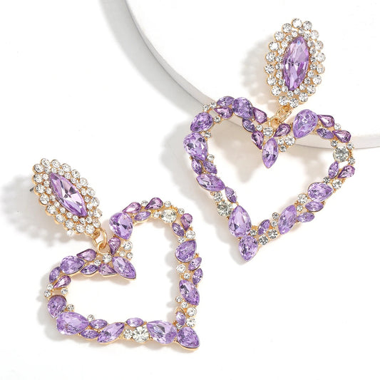 Purple Heart Earrings