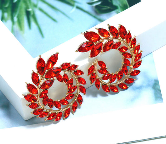 Leaf Red Earrings