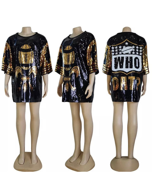 Black New Orleans Saints Dress