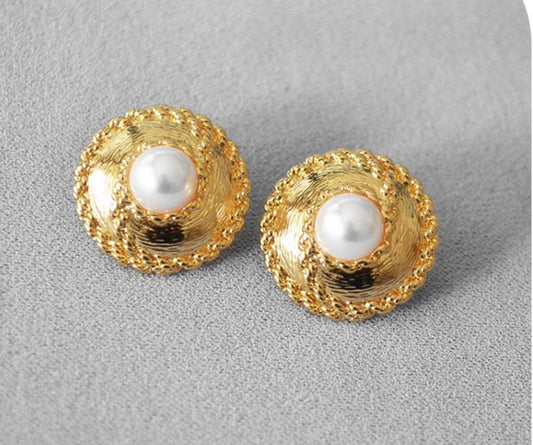 Pearl stud earrings