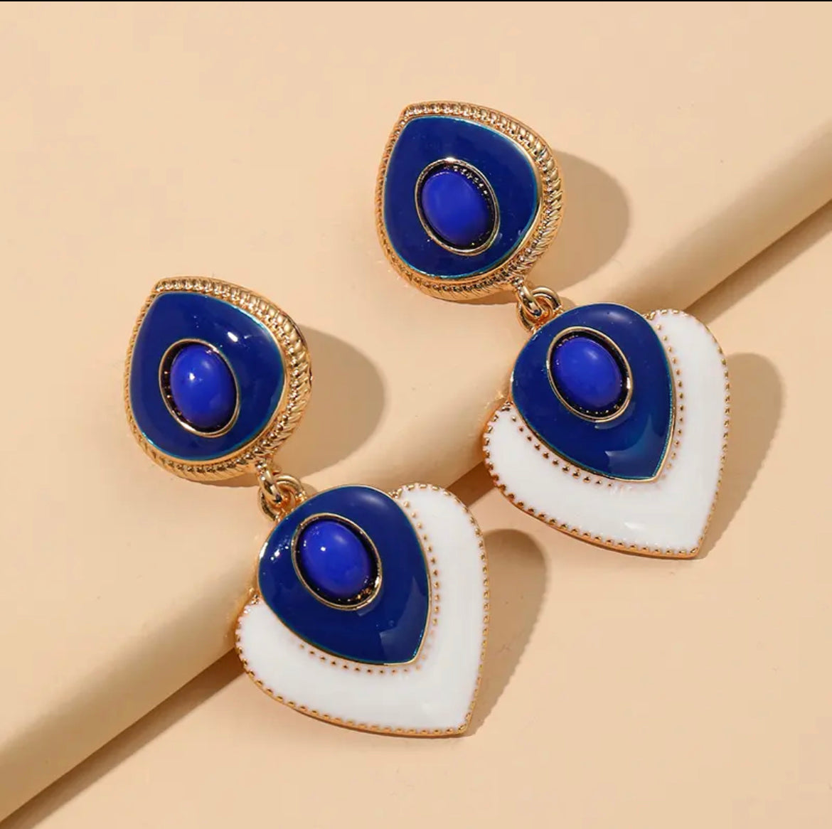 Blue bohemian earrings