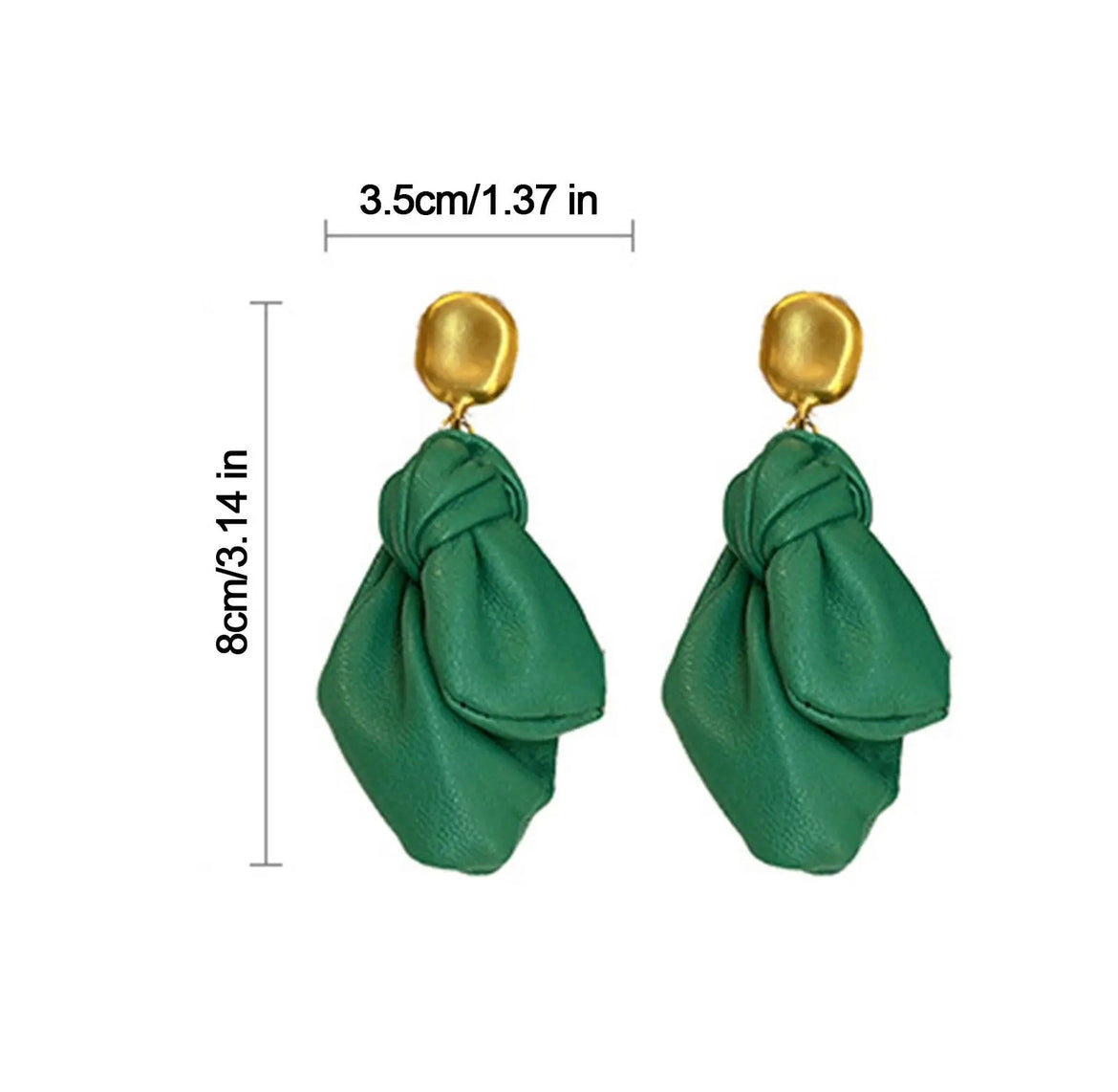 Green leather earrings