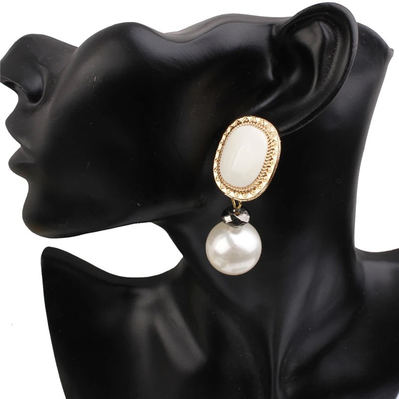 White drop earrings
