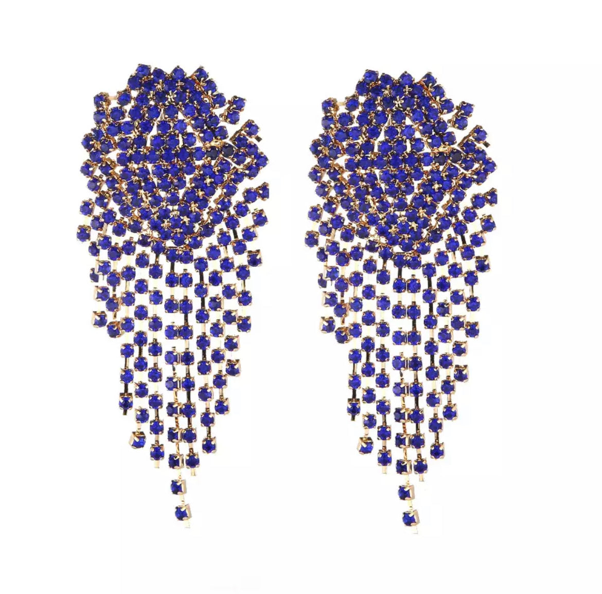 Blue tassel earrings