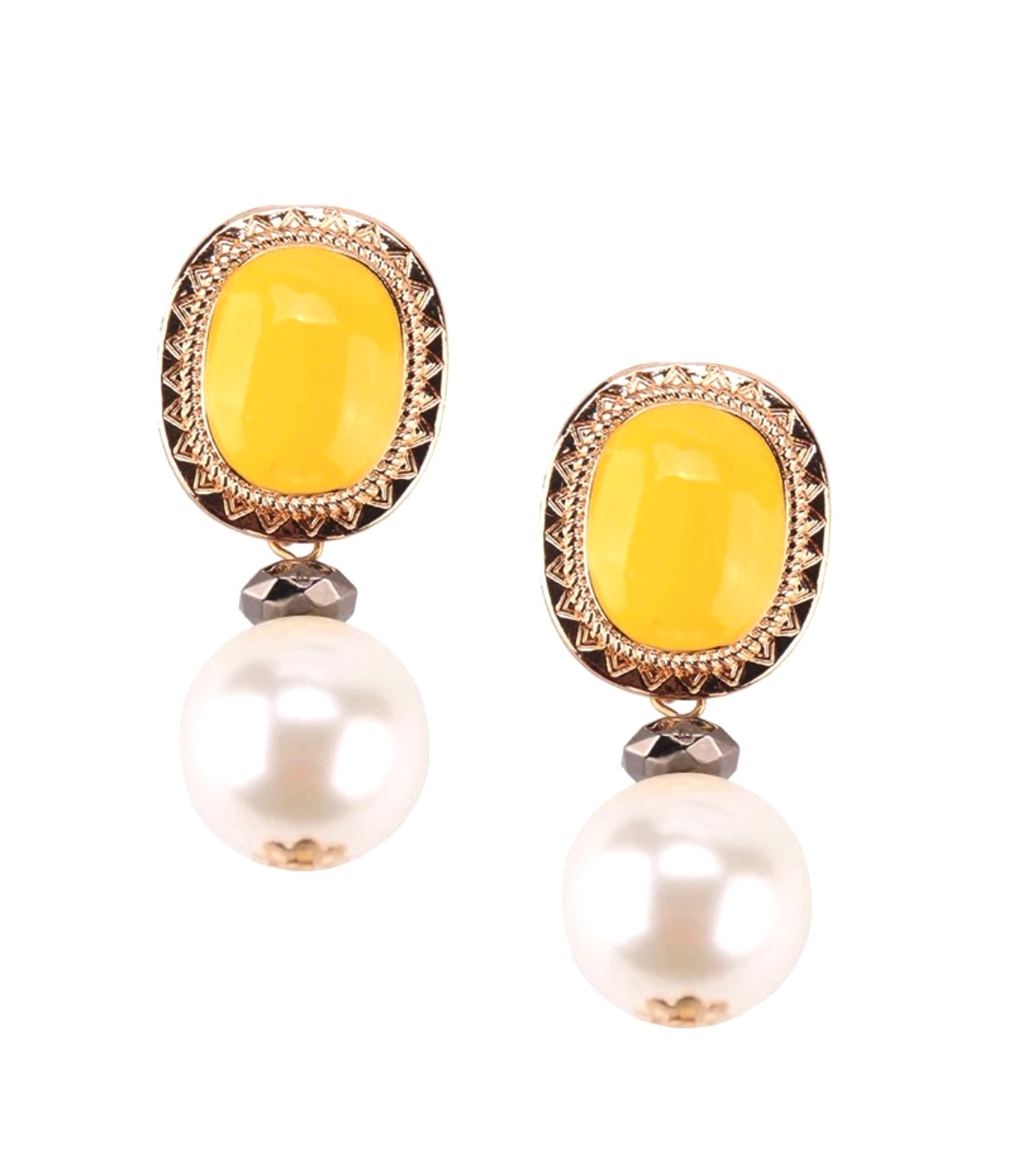 Yellow Pearl earrings