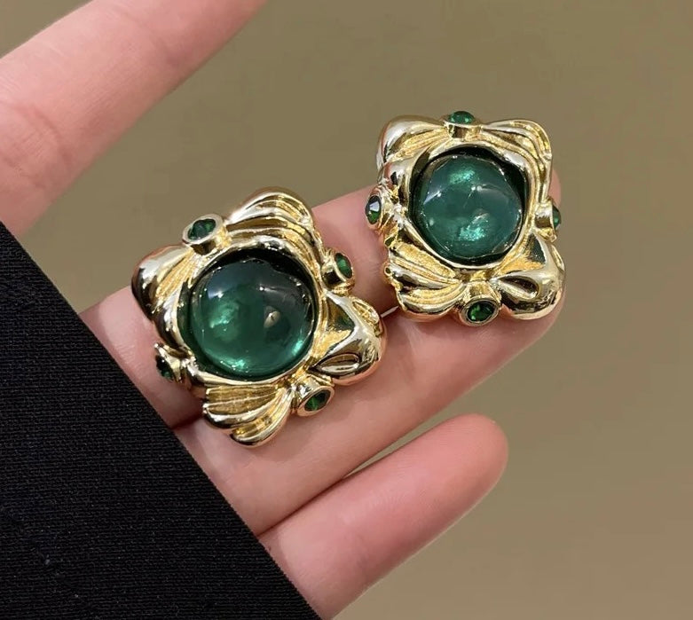 Green Stud earrings