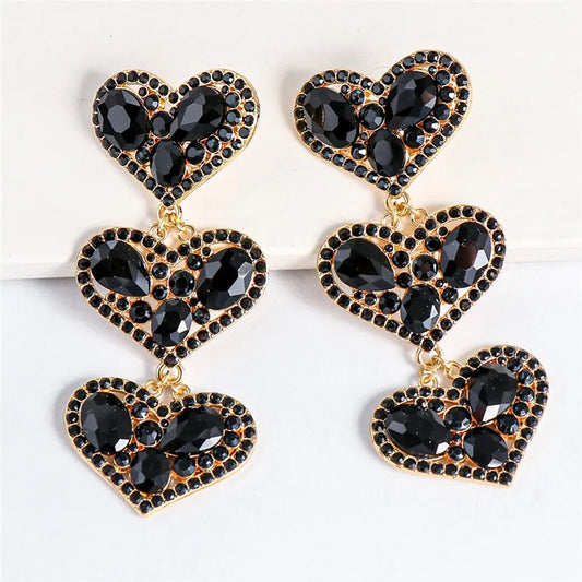 Triple Heart Earrings