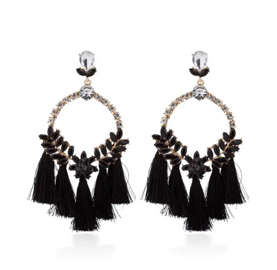 Black Tassel Earrings