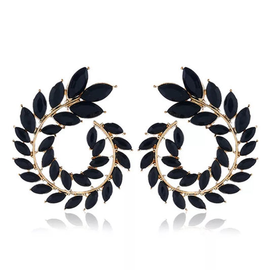 Leaf Black Earrings