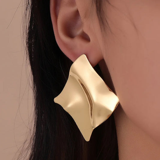 Gold Square Earrings